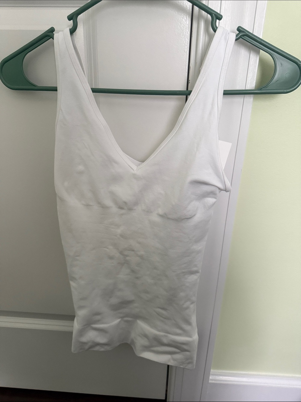 Women's White control V-Neck Tank Top